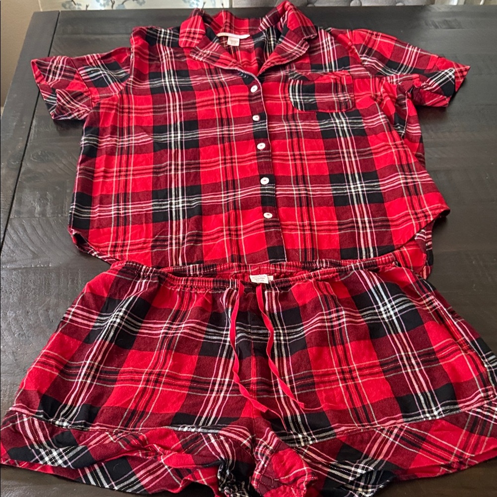 Victoria's Secret Red Plaid Pajama Set